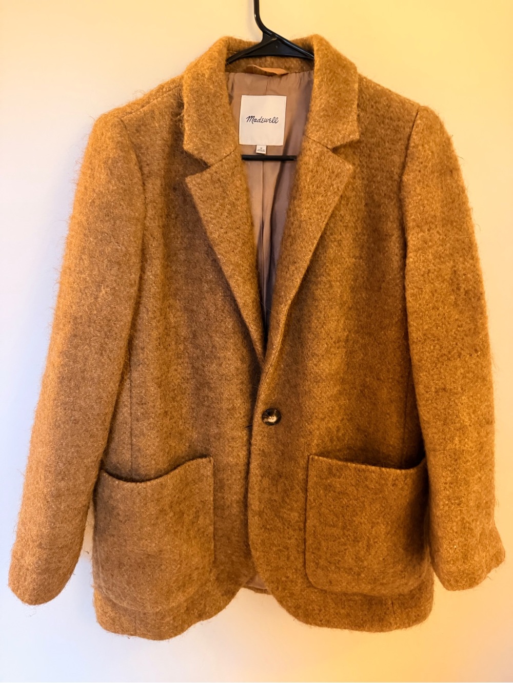 Madewell Larsen Bouclé Blazer Toffee Camel Medium